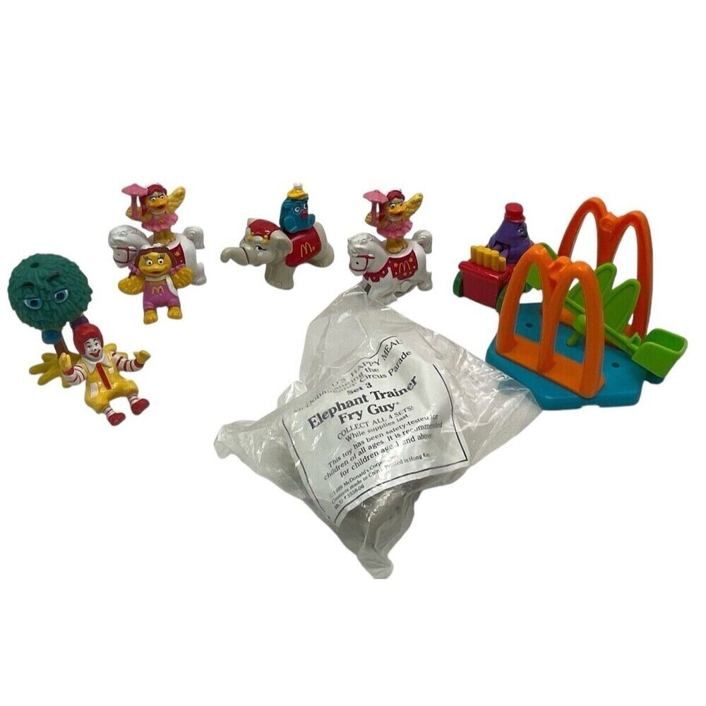 Vintage McDonald Characters Ronald Birdie Grimace Happy Meal Toys Set Of 9 RARE